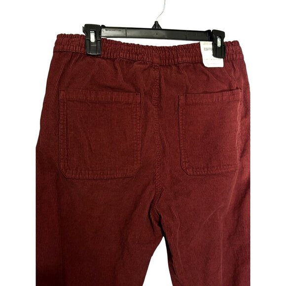 COTTON:ON Elastic Worker Pant Men S/P Burgundy Corduroy Relaxed Casual Style - Picture 5 of 16